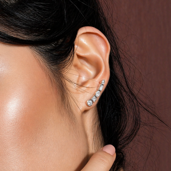 Mix Stone Climber Earrings