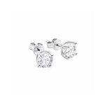 Classic Round Solitaire Studs in Sterling Silver