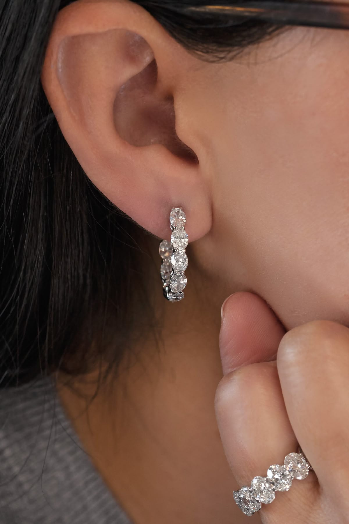 Classic Moissanite Open Hoops