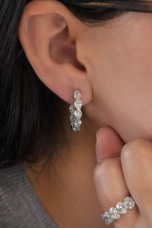 Classic Moissanite Open Hoops