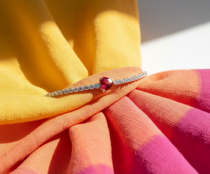 Heart Center Tennis Bracelet