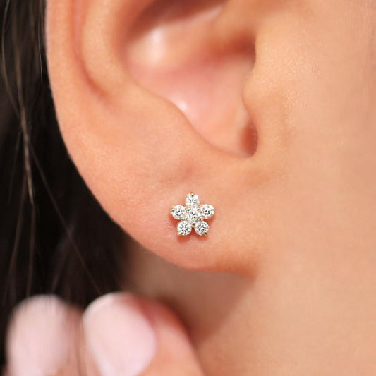Diamond Daisy Studs