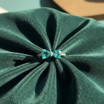 Sea Green Bow Heart Ring