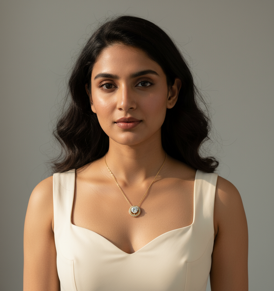 Celestial Orbit Solitaire Necklace
