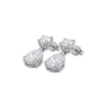 Pear Drop Silver Danglers