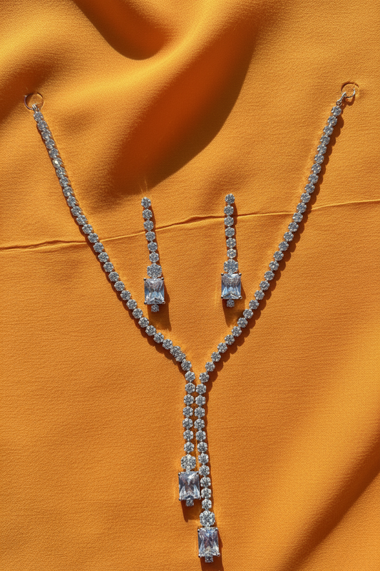 Sterling Lumina Radiance Necklace & Earrings Set