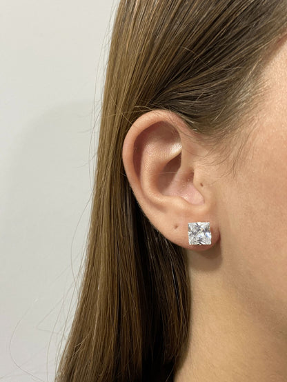 Radiant Square Solitaire Studs