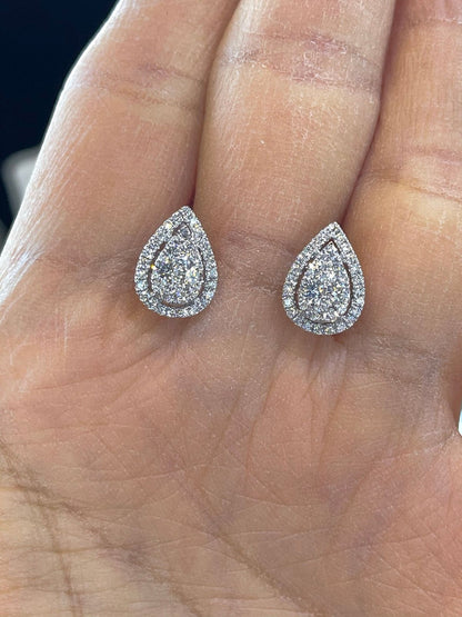 Halo Pear Studs