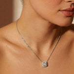 Square Halo Pendant & Earrings Set