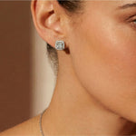 Square Halo Pendant & Earrings Set