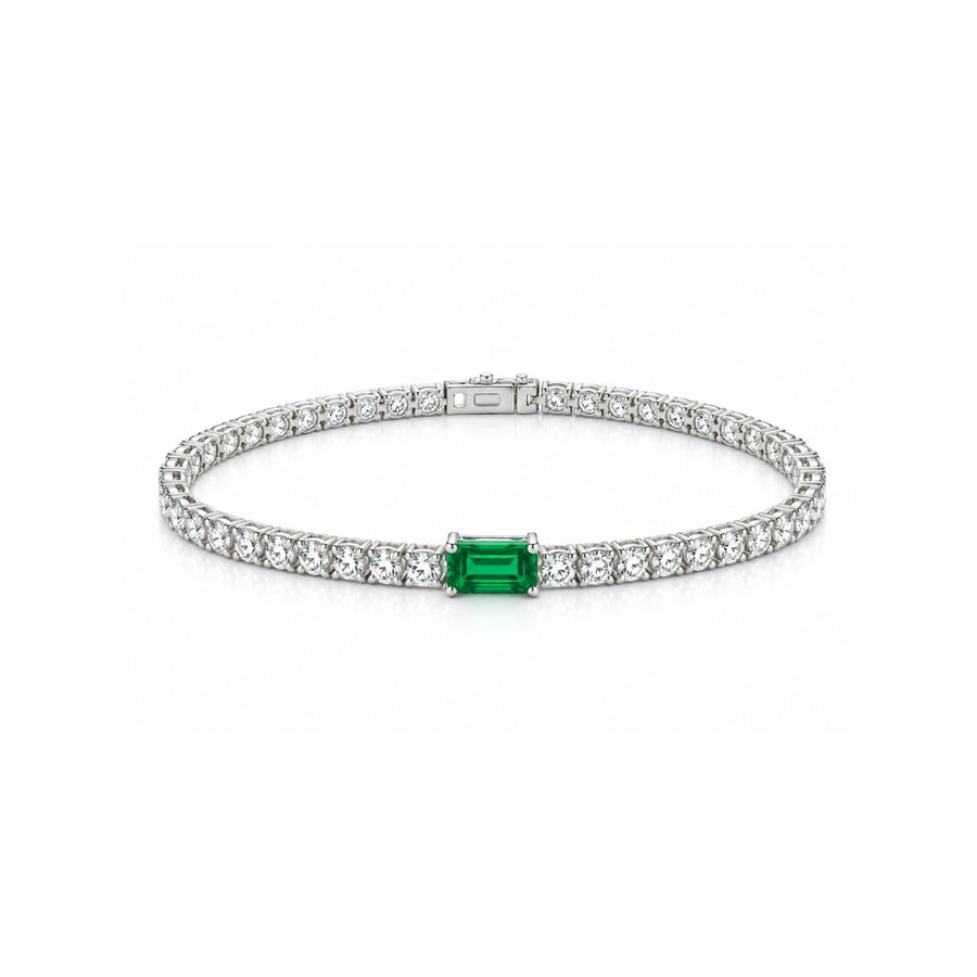 Emerald Centre Stone Tennis Bracelet