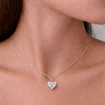 Classic Heart Solitaire Necklace Silver Finish