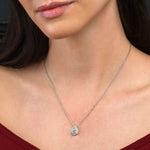 Teardrop Halo Pendant & Earrings Set