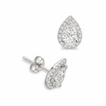 Teardrop Halo Pendant & Earrings Set