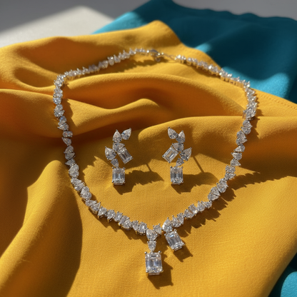 Sterling Prism Elegance Necklace & Earrings Set