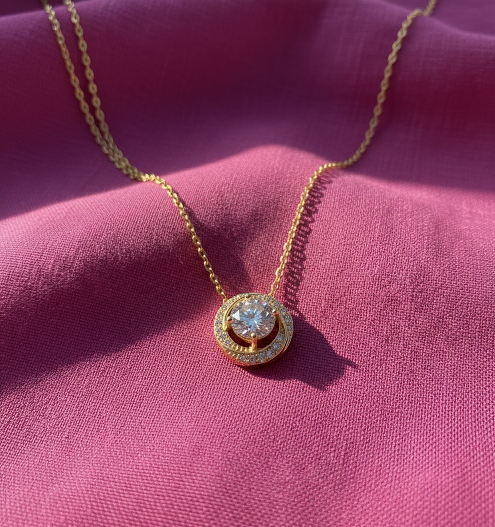 Celestial Orbit Solitaire Necklace