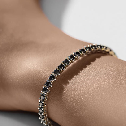 Unisex Black Zircon Tennis Bracelet
