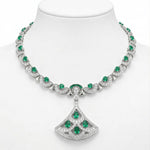 Sterling Silver Emerald Pendant Choker