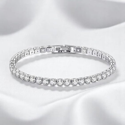 Silver Zircon Tennis Bracelet