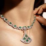 Sterling Silver Emerald Pendant Choker