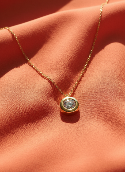 Radiant Solitaire Bezel Pendant