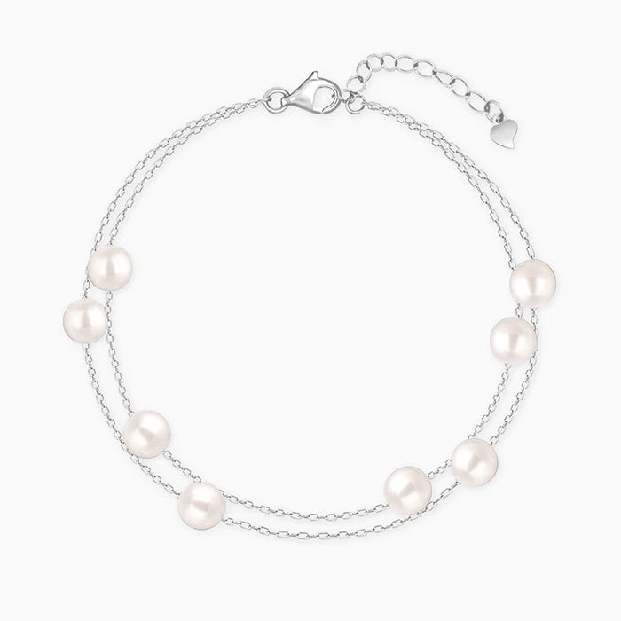 Dual Line Pearl Chain Bracelet