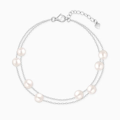 Dual Line Pearl Chain Bracelet
