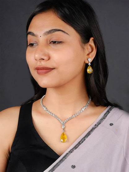 Golden Dewdrop Zircon & Yellow Pear Set