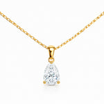 Classic Solitaire Tear Necklace 18k Gold Plated