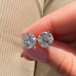 Classic Round Solitaire Studs in Sterling Silver