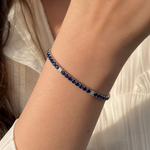 Blue Tennis bracelet with White Accents