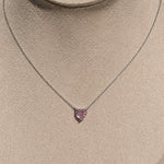 Ice Pink Heart Glow Silver Necklace