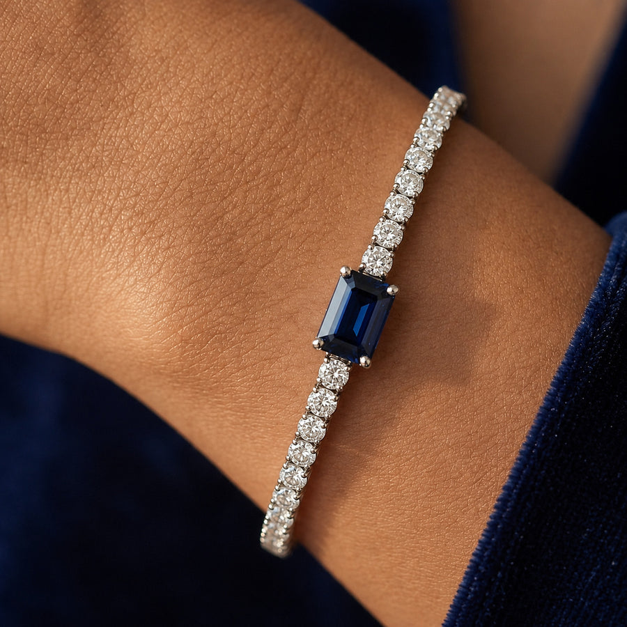 Emerald Centre Stone Tennis Bracelet