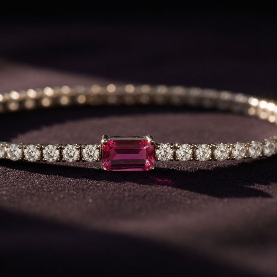 Emerald Centre Stone Tennis Bracelet