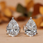 Classic Pear Solitaire Studs
