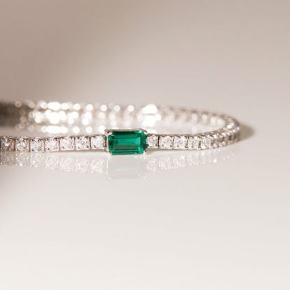 Emerald Centre Stone Tennis Bracelet