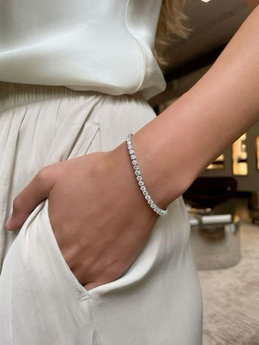 Silver Zircon Tennis Bracelet