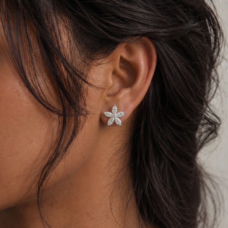 Classic Flower Solitaire Studs