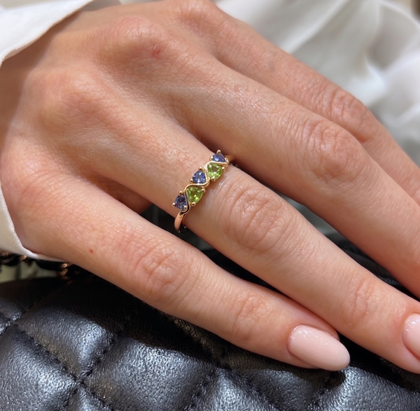 Mint Garnet Stone Ring