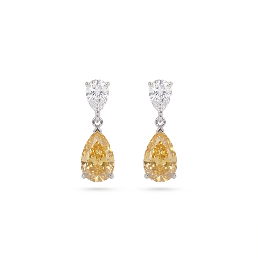 Celeste Pear Drop Silver Dangler