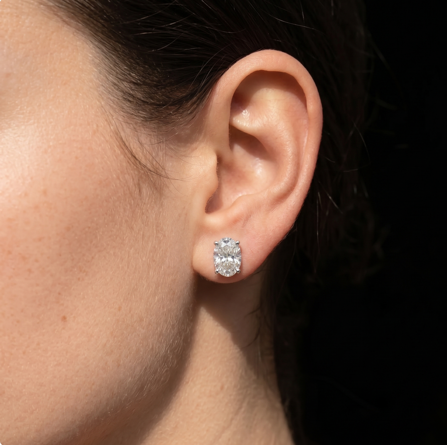 Classic Oval Solitaire Studs