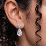 Pear Drop Silver Danglers