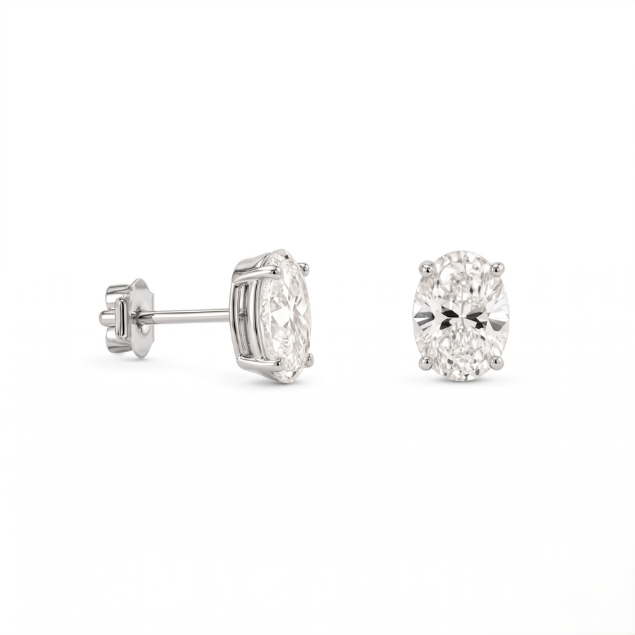 Classic Oval Solitaire Studs