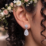 Pear Drop Silver Danglers