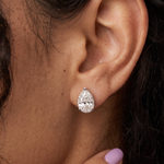 Classic Pear Solitaire Studs