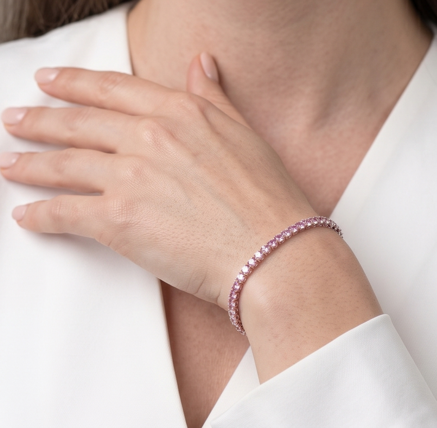 Pink Tennis Bracelet - 3.5 mm
