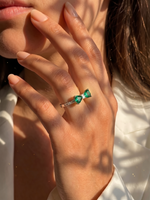 Sea Green Bow Heart Ring