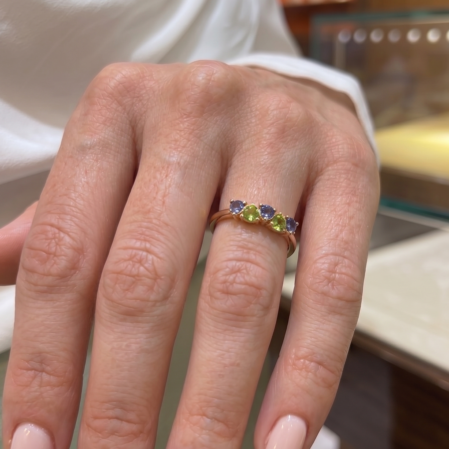 Mint Garnet Stone Ring
