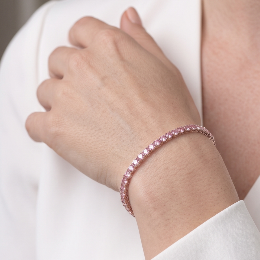 Pink Tennis Bracelet - 3.5 mm