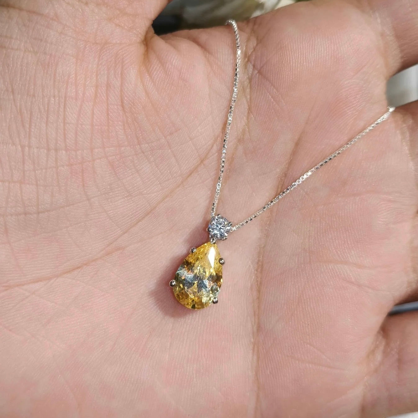 Elegant Pear Gemstone Pendant